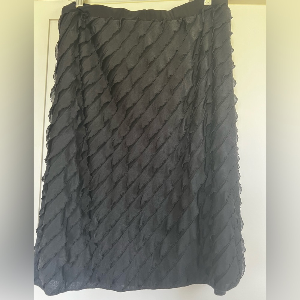 Elegant Black Ruffled Skirt